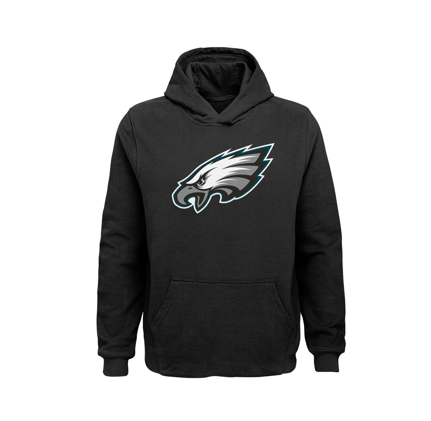 Big Boys Black Philadelphia Eagles Team Logo Pullover Hoodie