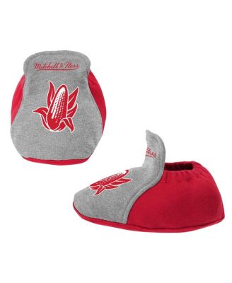 Baby Boys and Girls Scarlet, Heather Gray Nebraska Huskers 3-Pack Bodysuit, Bib and Bootie Set