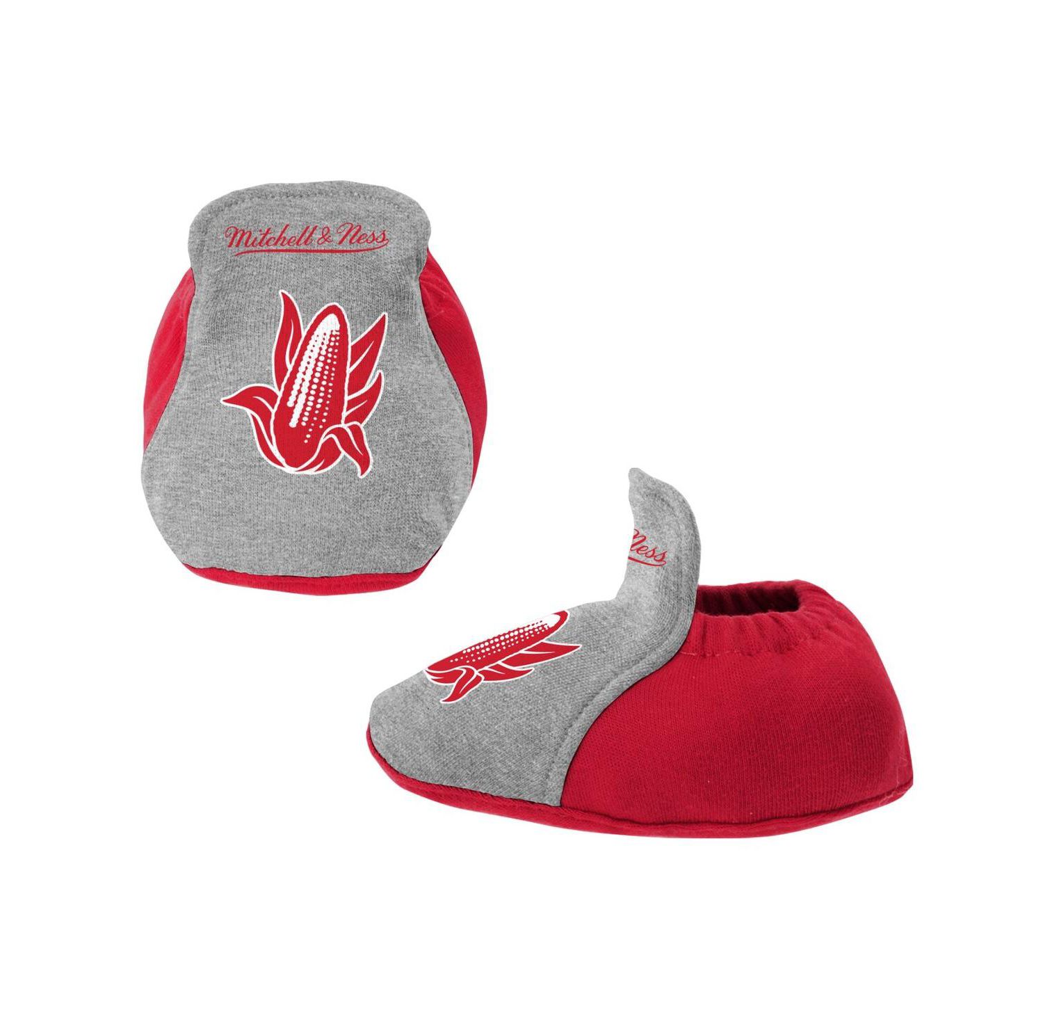 Baby Boys and Girls Scarlet, Heather Gray Nebraska Huskers 3-Pack Bodysuit, Bib and Bootie Set