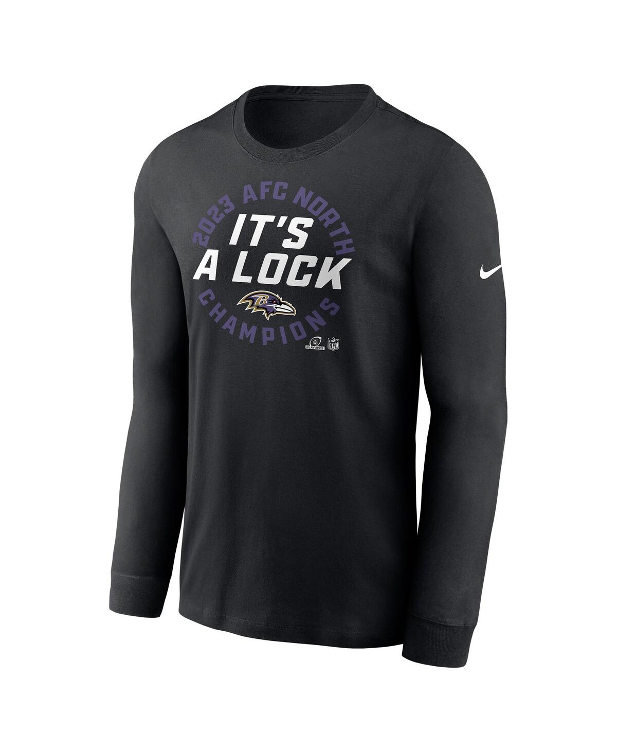 Men's NikeBaltimore Ravens 2023 Afc North Division Champions Locker Room Trophy Collection Long Sleeve T-shirt - Black