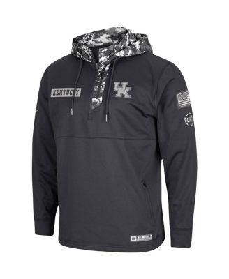 Men's Charcoal Kentucky Wildcats OHT Military-Inspired Appreciation Digi Camo Quarter-Zip Hoodie