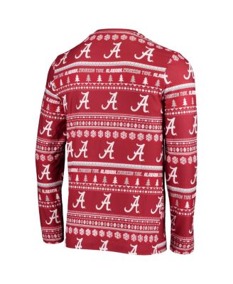 Men's Crimson Alabama Crimson Tide Ugly Sweater Knit Long Sleeve Top and Pant Set
