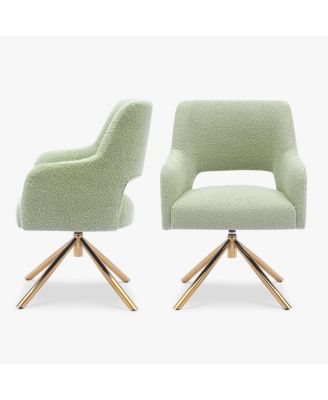 Mid-Century Modern Wide Boucle Swivel Accent Arm Chair (Set of 2)