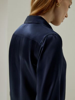 Women's Tailored Button Down Silk Shirt