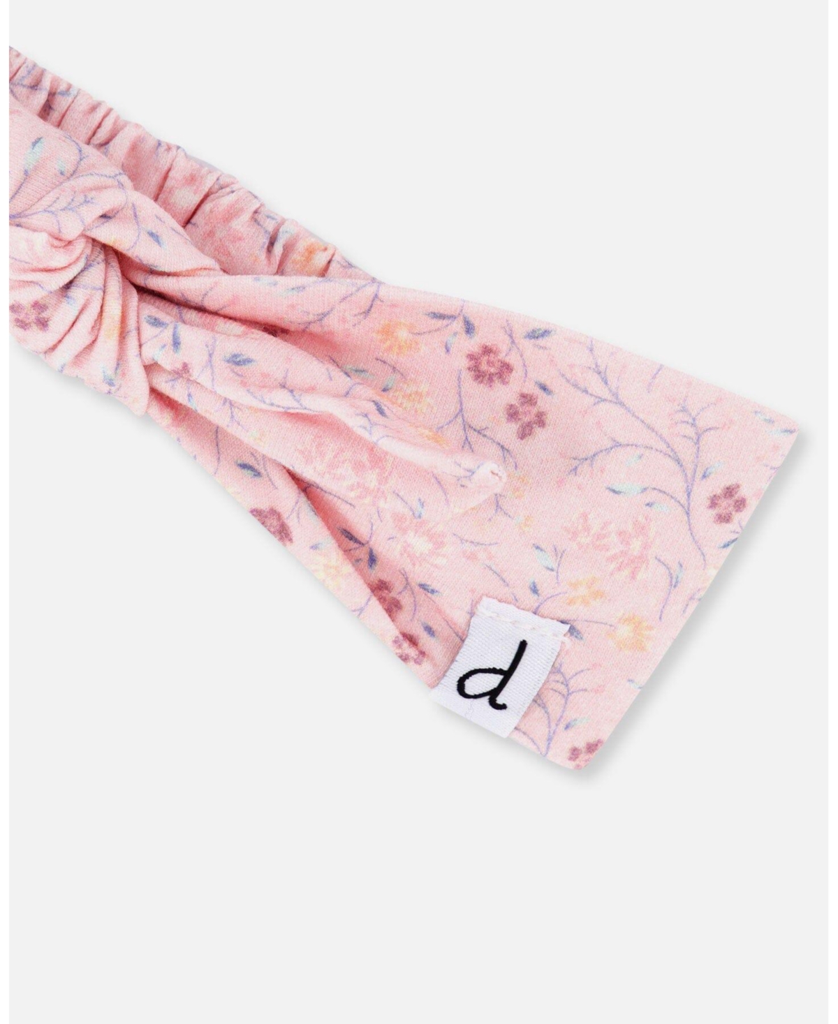 Baby Girl Organic Cotton Headband- Infant - Printed pink small flower