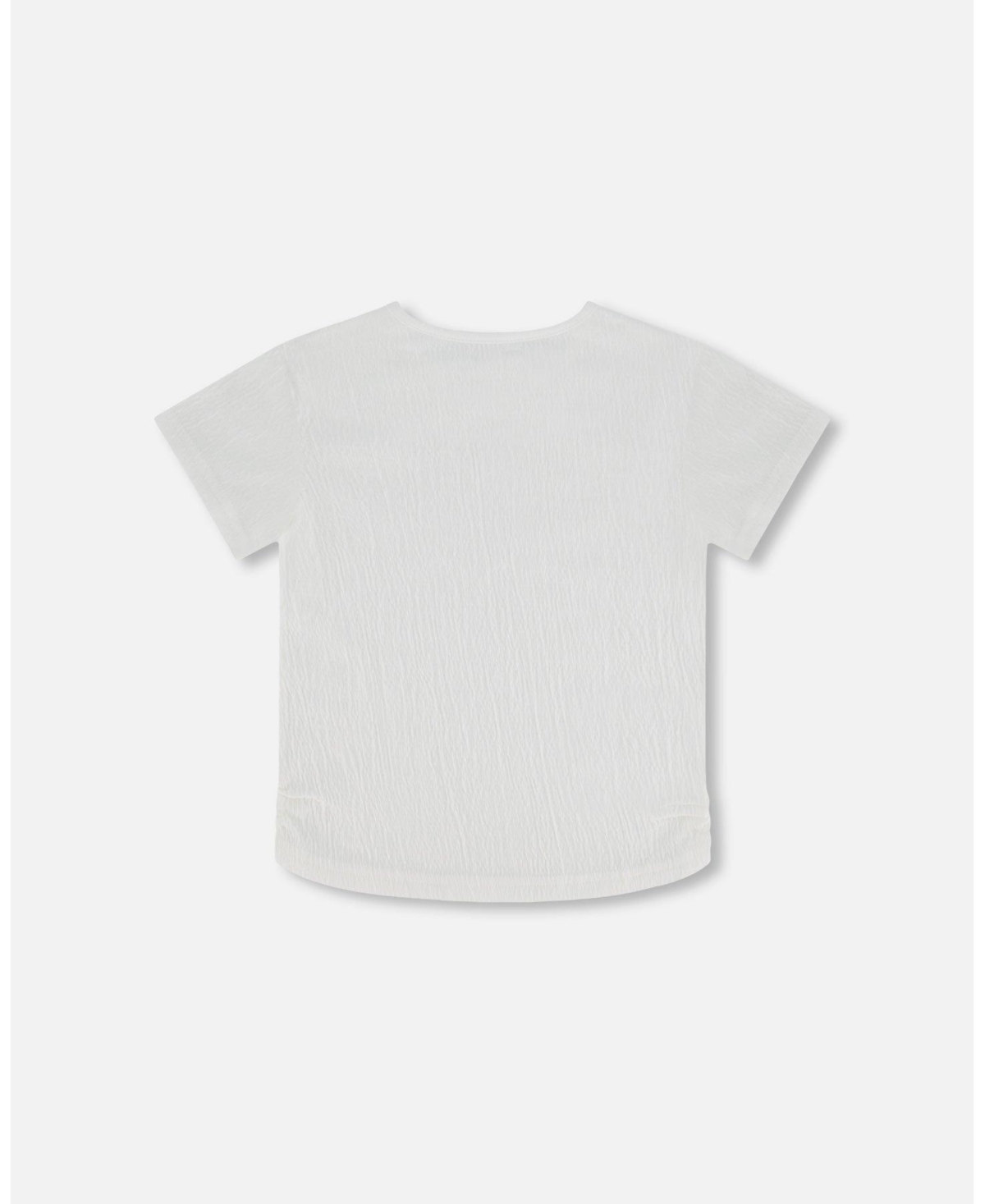 Baby Girl Crinkle Jersey Top- Infant - Off white