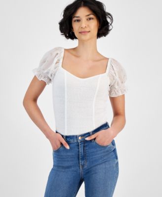 Celebrity Pink - Juniors' Puff-Sleeve Bodysuit