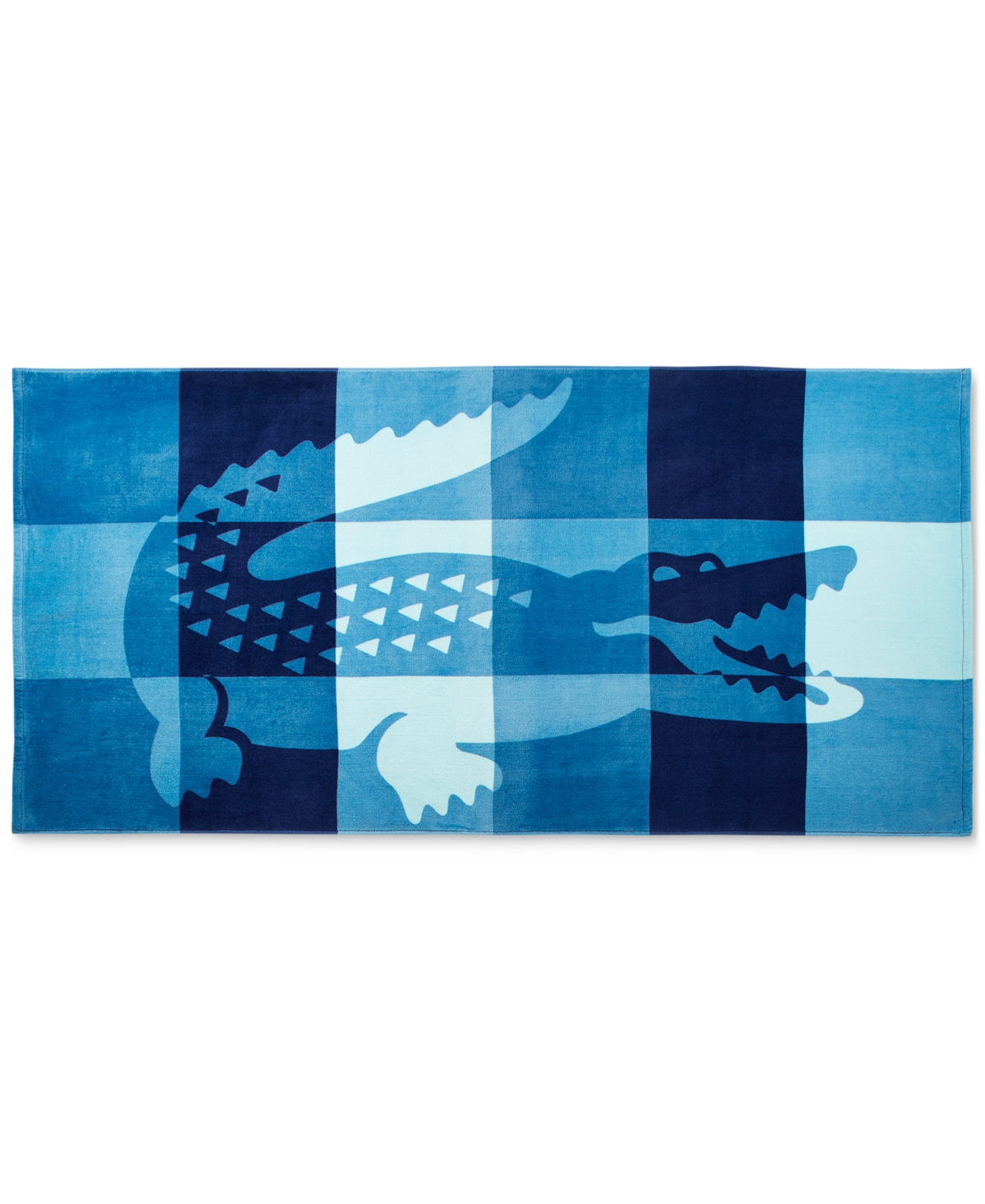 Shop Lacoste Home Net Signature Croc Cotton Beach Towel In Blue