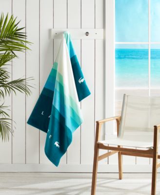 Lacoste Home St Martin Gradient-Stripe Cotton Beach Towel