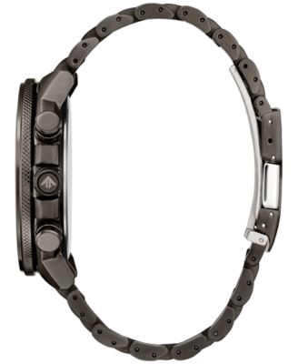 Eco-Drive Men's Chronograph Promaster Geo Trekker Gray-Tone Stainless Steel Bracelet Watch 46mm