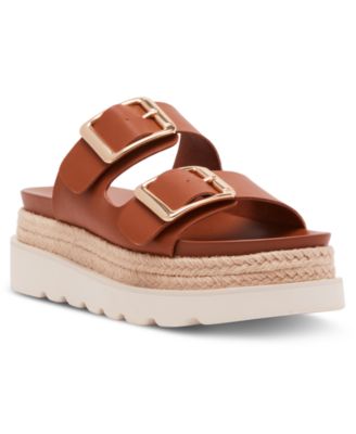 Madden Girl Mythiccal Slip On Buckled Banded Platform Raffia Sandals Macy s