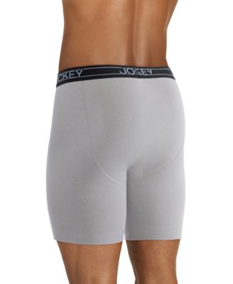 Men's Lightweight Cotton Blend 7" Long Leg Boxer Briefs, Pack of 4