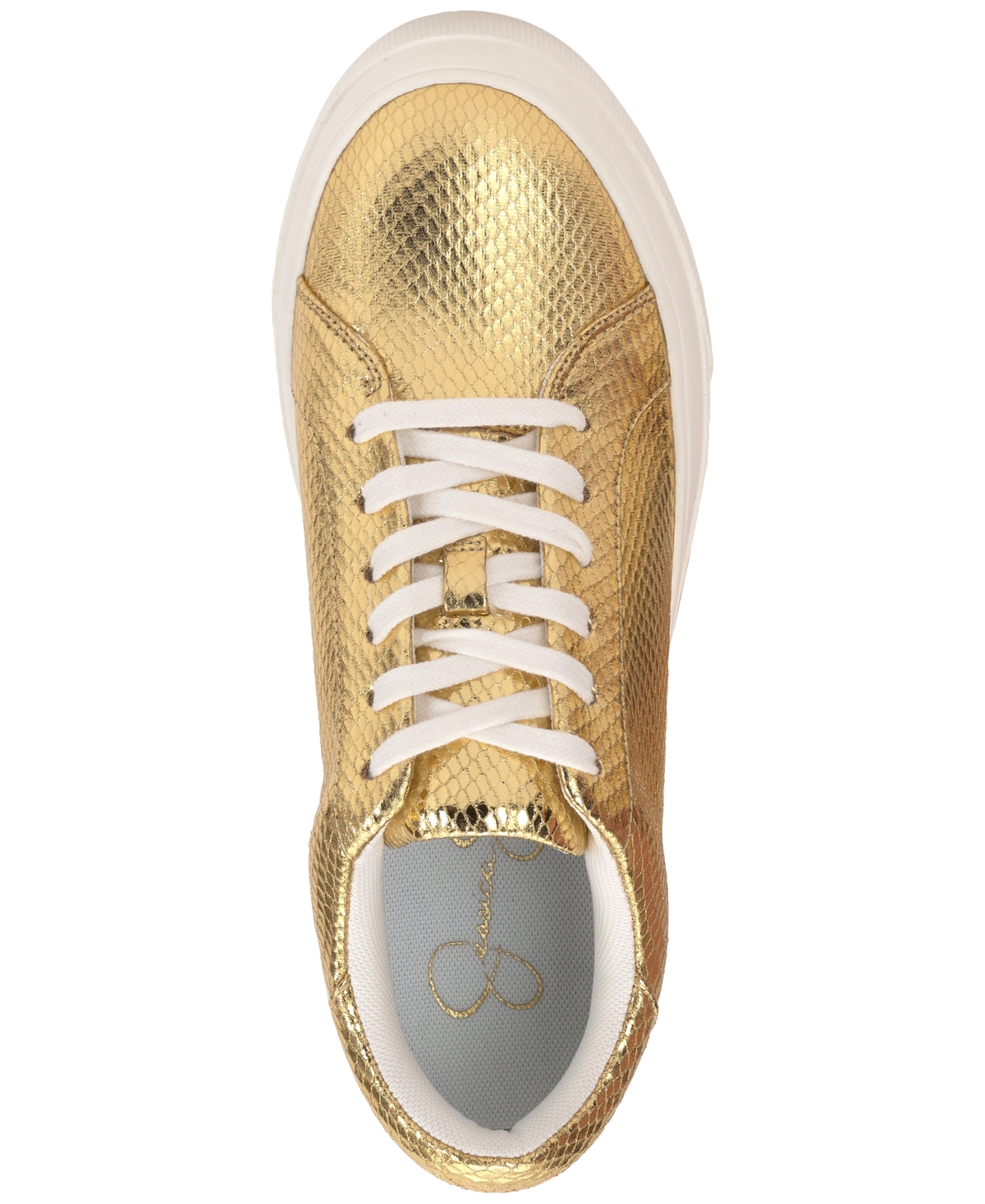 Jessica Simpson Women's Caitrona Lace Up Platform Sneakers In Natural Satin