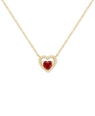 Giani Bernini Cubic Zirconia Heart in Heart Halo 18 Pendant Necklace in 18k Gold Plated Sterling Silver Created for Macy s Macy s