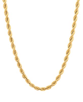 Men's Rope Link 24" Chain Necklace in Gold-Tone Ion-Plated Stainless Steel