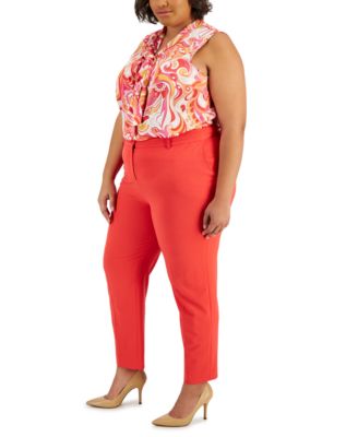 Plus Size Classic Mid Rise Ankle Pants