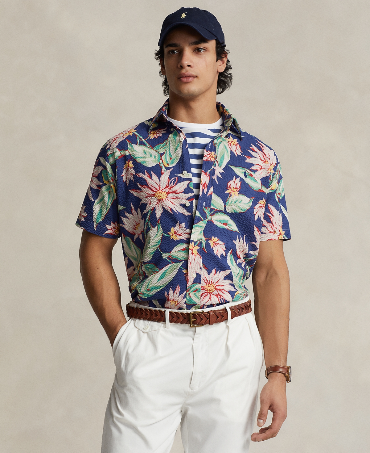 Men's Classic-Fit Floral Seersucker Shirt - Belleville Floral