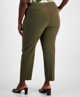 Plus Size Classic Mid Rise Ankle Pants