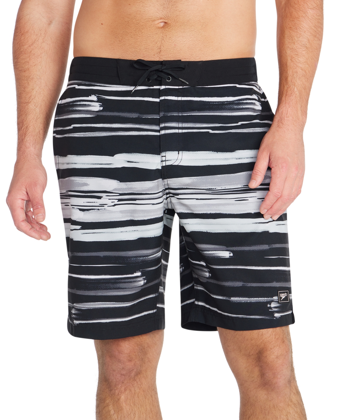 Men's Bondi Basin Printed Stripe Board Shorts - Anthracite