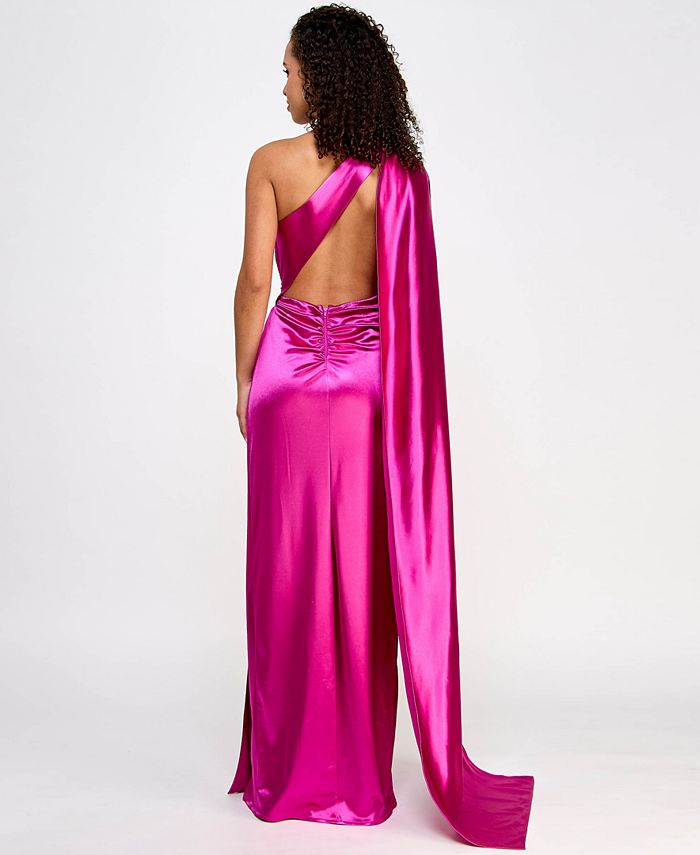 City Studios Juniors' One-Shoulder Flyaway Gown, Created for Macy's ...