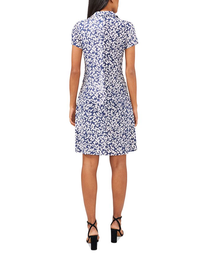 MSK Petite Collared Floral Print Shift Dress - Macy's