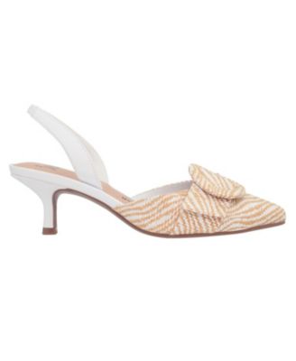 Women's Elodie Slingback Buckle Kitten Heel Pumps 