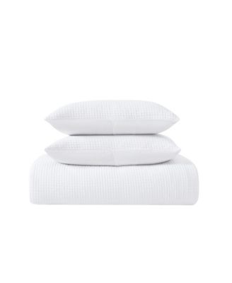 Textured Waffle 3 Piece Comforter Set, Full/Queen