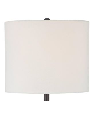 Lynn 26" Tall Skinny Buffet Modern Table Lamps Set of 2 Black Metal White Shade Living Room Bedroom Bedside House