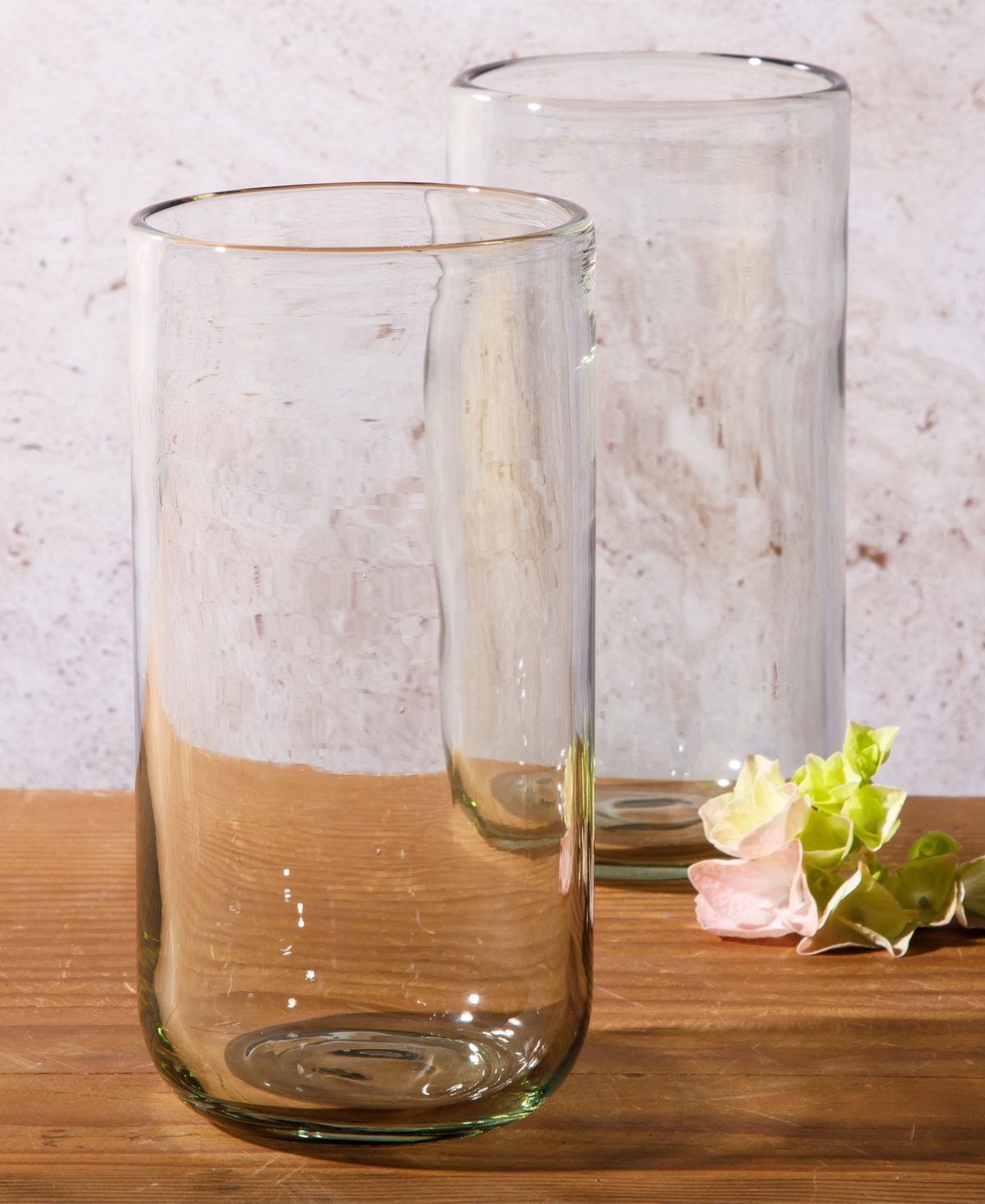 Bloomhouse 4 Pc Handmade 21 oz Tumbler Coaster Set In Open Green