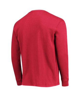 Men's Scarlet San Francisco 49ers Logo Maverick Thermal Henley Long Sleeve T-shirt