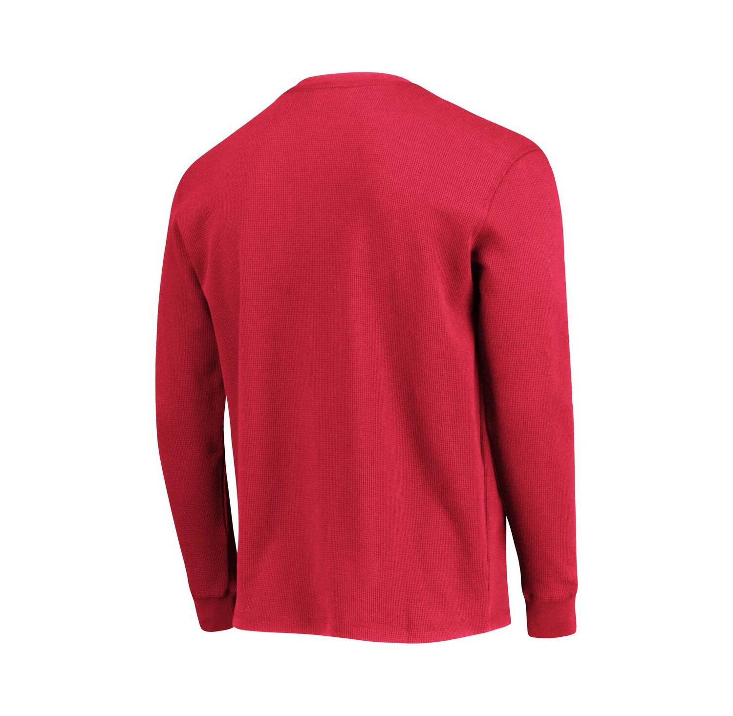 Men's Scarlet San Francisco 49ers Logo Maverick Thermal Henley Long Sleeve T-shirt