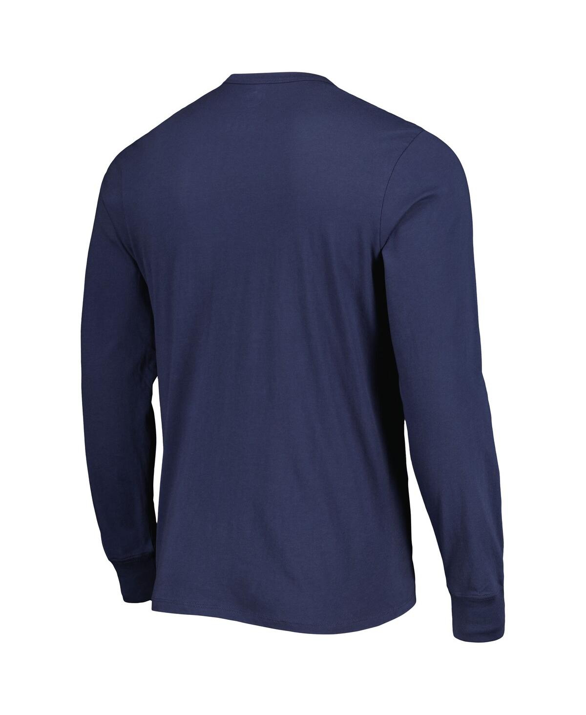 Men's '47 BrandDistressed Houston Texans Brand Wide Out Franklin Long Sleeve T-shirt - Navy