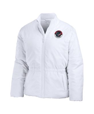 Women's White Houston Texans Packaway Full-Zip Puffer Jacket