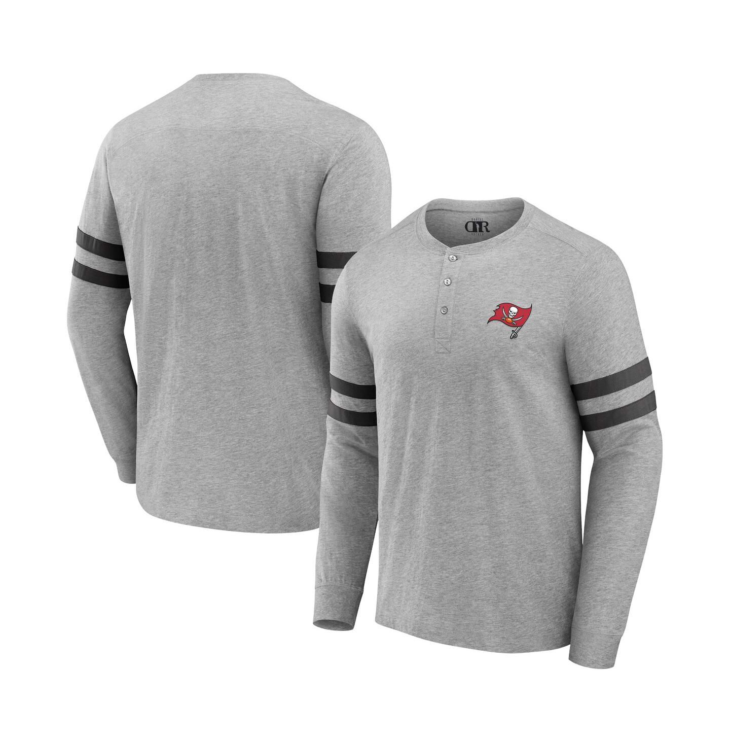 Мужская футболка Fanatics NFL x Darius Rucker Collection by Heather Gray Tampa Bay Buccaneers Henley Long Sleeve — фото 1