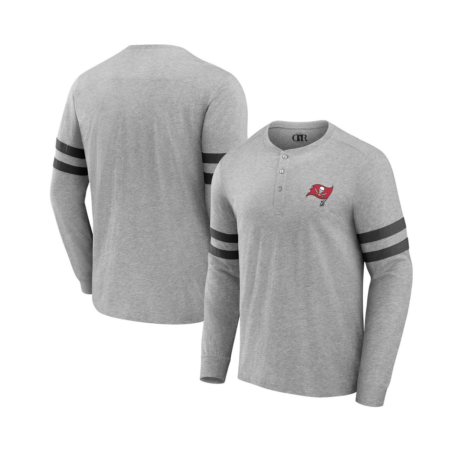 Men's NFL x Darius Rucker Collection by Heather Gray Tampa Bay Buccaneers Henley Long Sleeve T-shirt
