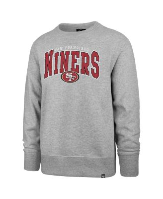 Men's Gray Distressed San Francisco 49ers Varsity Block Headline Pullover Sweatshirt