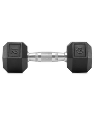 Rubber Coated Hex Dumbbell Hand Weights, 12 lb Pair