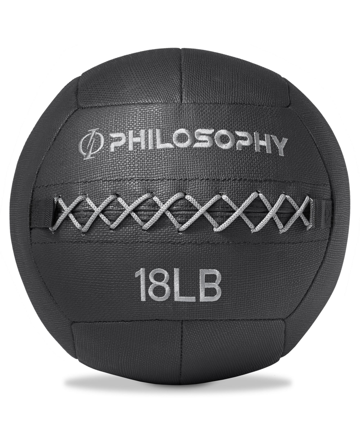 Wall Ball, 18 Lb - Soft Shell Weighted Medicine Ball with Non-Slip Grip - Black