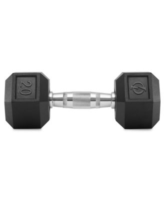 Rubber Coated Hex Dumbbell Hand Weights, 20 lb Pair