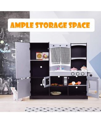 Kids Kitchen Play set Wooden Chef's Pretend Play Toy Cooking Food Set Gift for Kids