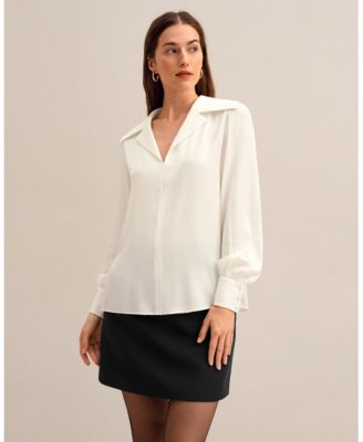 Women's The Cervina V Neck Silk Blouse