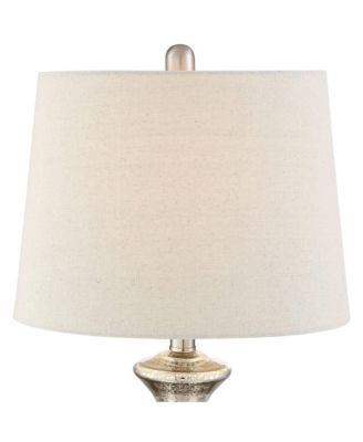 Albert Modern Table Lamp 24 3/4" High Mercury Glass Gourd Oatmeal Drum Shade for Bedroom Living Room Bedside Nightstand Office Kids House