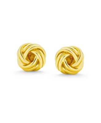 Traditional Drop Ball Earrings Woven Rope Knot 14K Gold Plated Sterling Silver