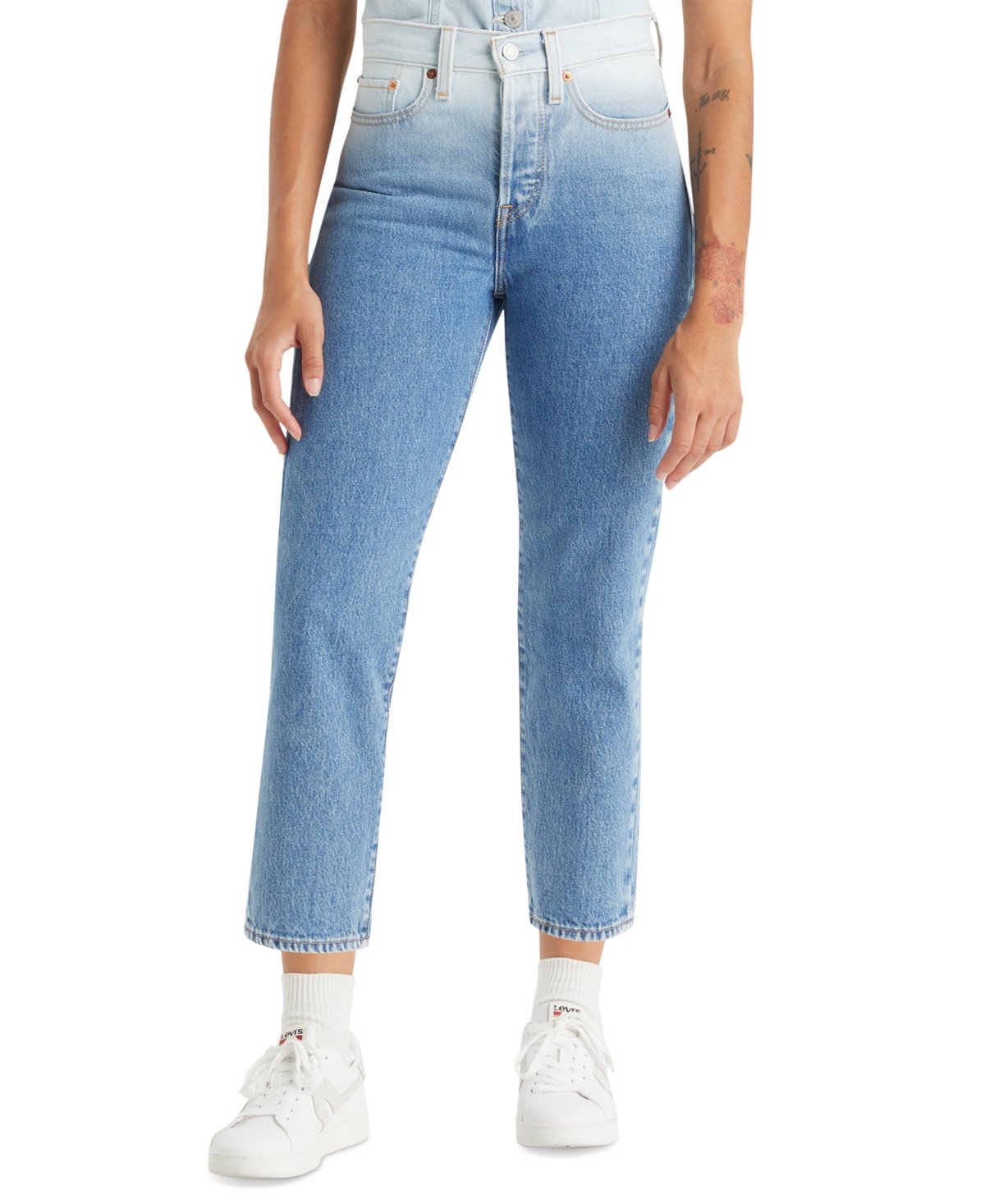 Levi's Women's Wedgie Straight-leg High Rise Cropped Jeans In Snowmelt