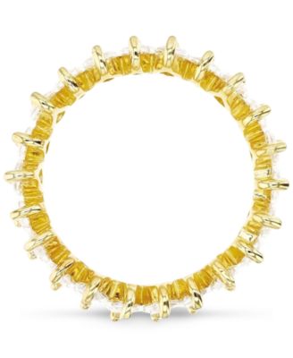 Cubic Zirconia Marquise Cluster Band in 14k Gold-Plated Sterling Silver