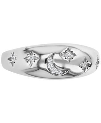 Macy's - Cubic Zirconia Moon & Stars Celestial Polished Dome Ring