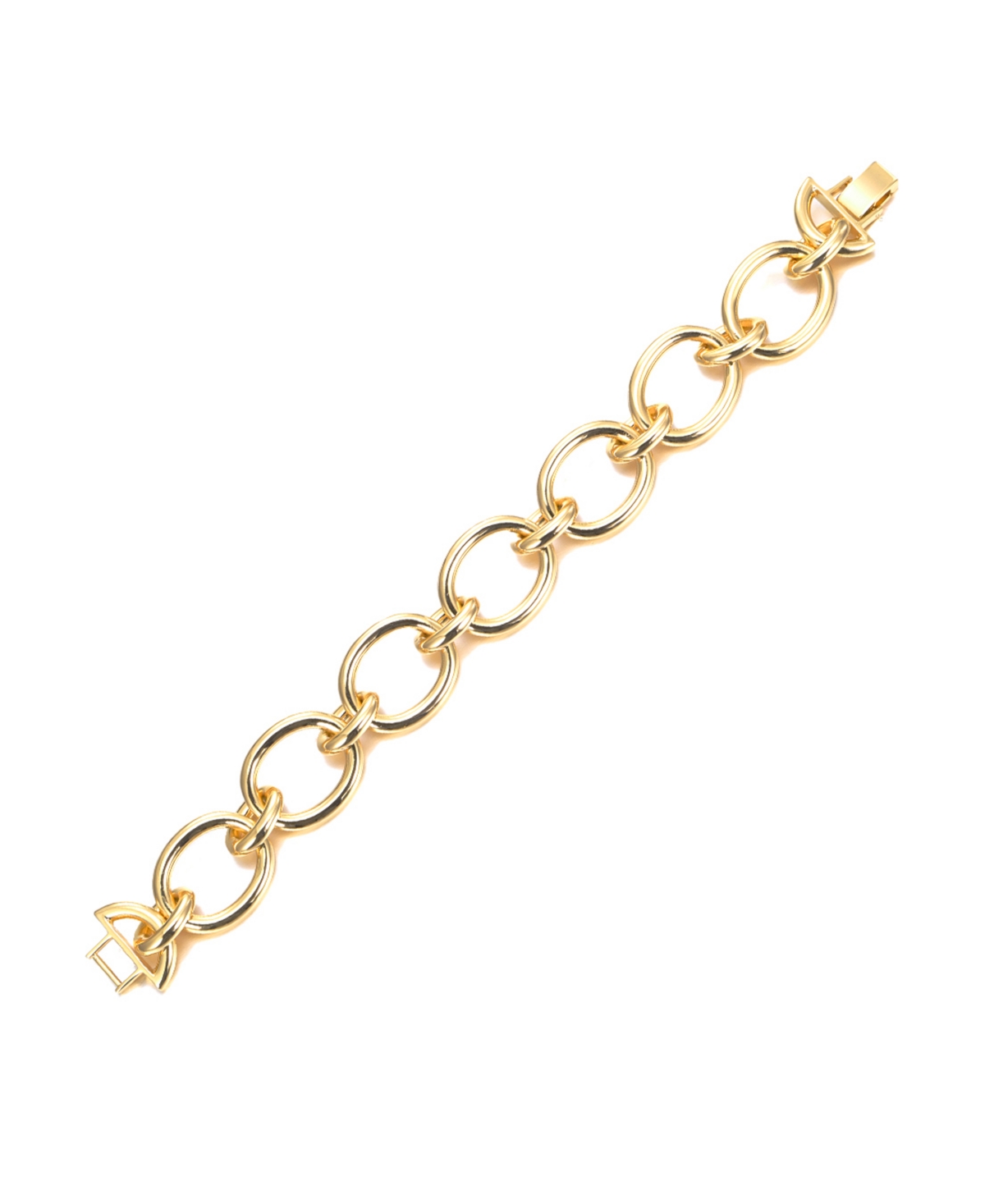 Solid Open Circle Link Bracelet - Gold