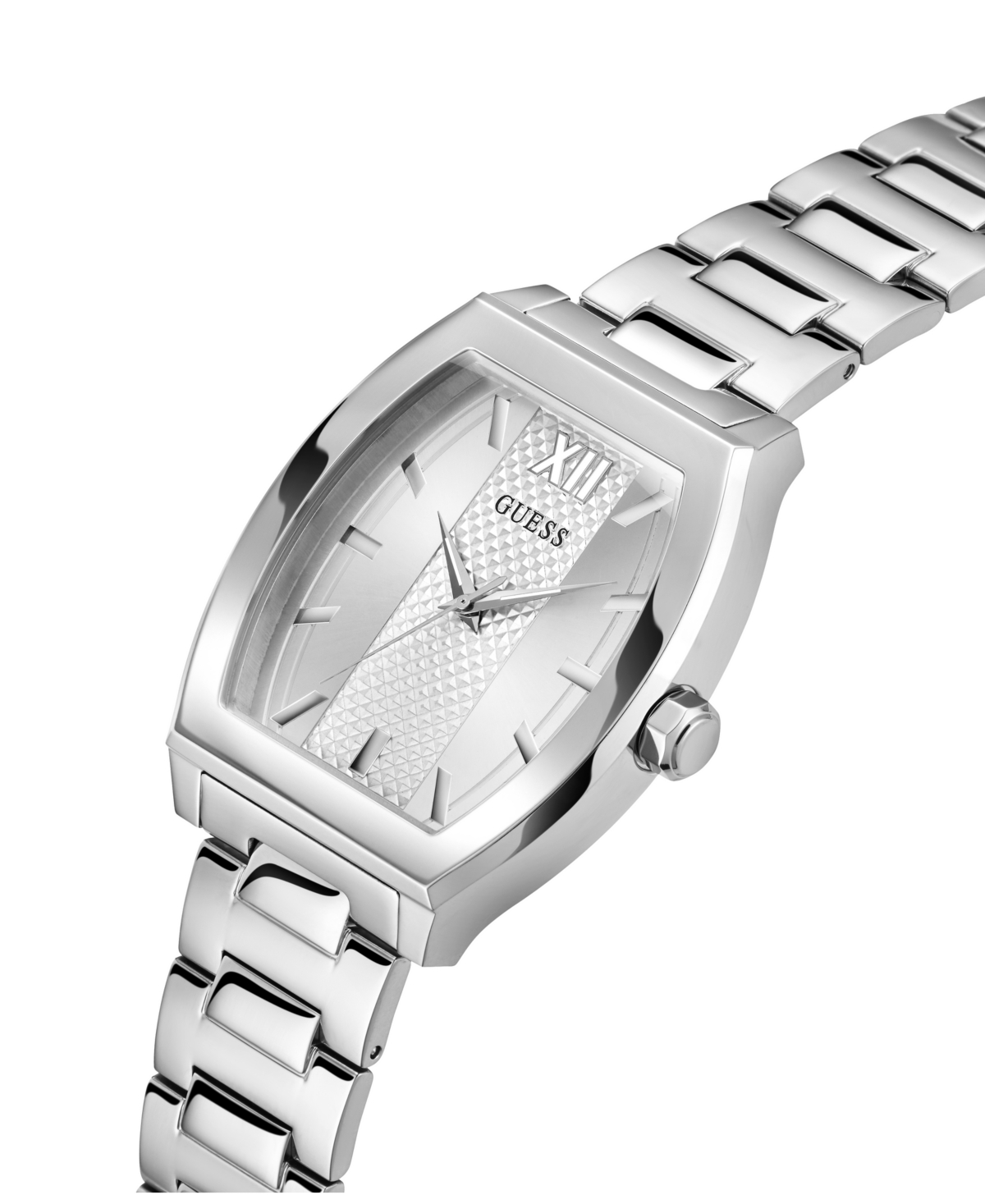 Shop Guess Men's Analog Silver-tone 100% Steel Watch 42mm