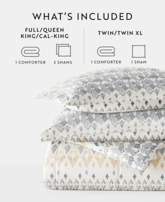 Mayan Stamp 3-Piece Comforter Set, King/California King