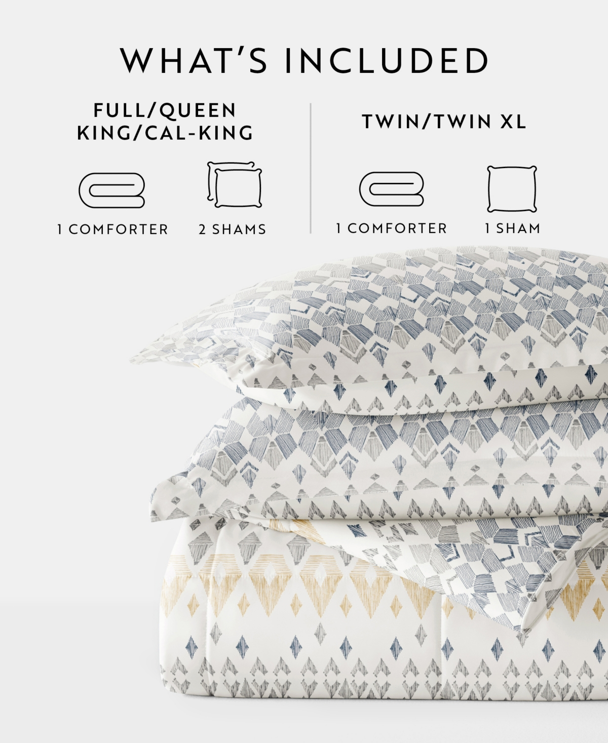 Ienjoy Home Mayan Stamp 3-piece Comforter Set, King/california King In Gray